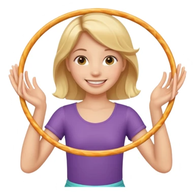 2 hula hoops with girl sticker