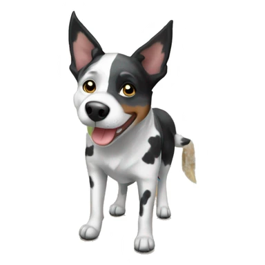 Black and white spotted Australian cattle dog on a farm sticker