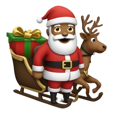 santa and his sleigh sticker