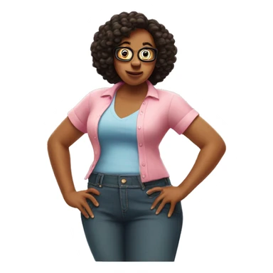rasputia from the movie norbit standing with her hands on her hips in a sassy way sticker