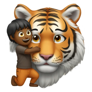 Tiger sending love to bear sticker