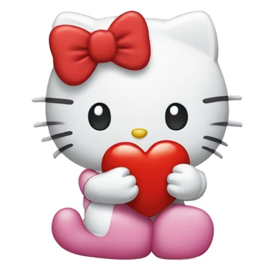 hello kitty holding a heart  sticker