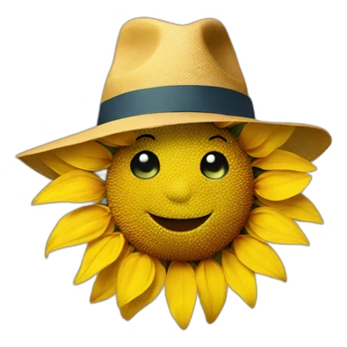 Sunflower wearing a hat sticker