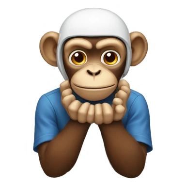 Monkey holding his brain in his hands sticker