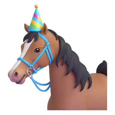 horse wearing a party hat sticker
