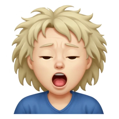 yawning sleepy character sticker