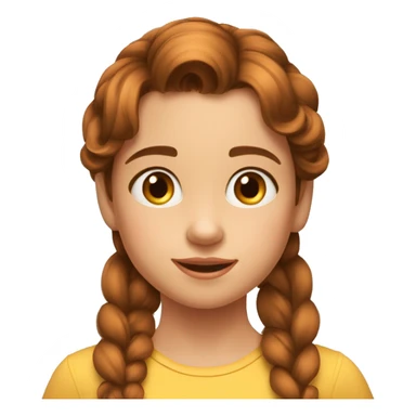 Estilo pixar niña de 8 años castaña pelo liso puntas rozadas, ojos marrones sticker