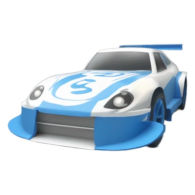 Detailed pearl-blue Cardstock Papercraft fr-s racecar sticker