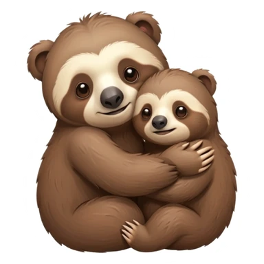a sloth and a bear hugging sticker