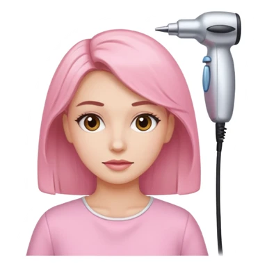 woman at the hairdressers with light pink clothes sticker