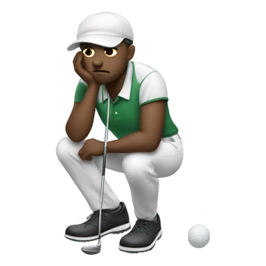 Crying black golfer sticker