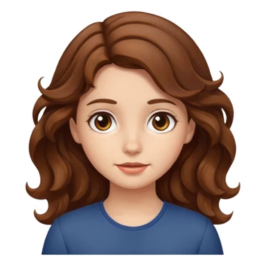 Chica de cabello castaño ondulado sticker