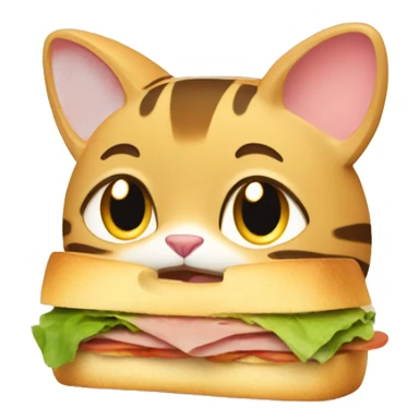 Safari cat with French sandwich  sticker