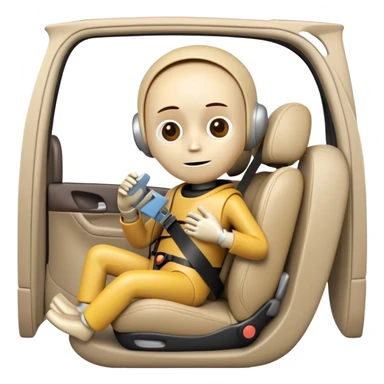 crash test dummy in the seat  sticker