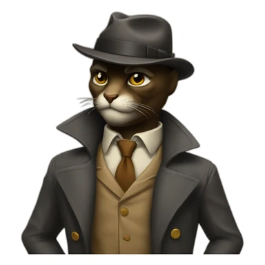 Blacksad black antropomorphic detective sticker