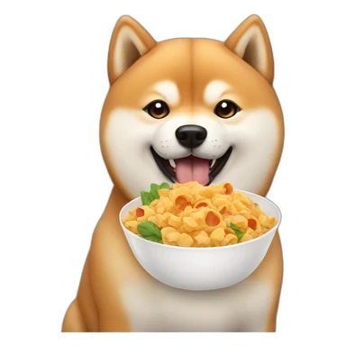 Shiba inu eating food sticker