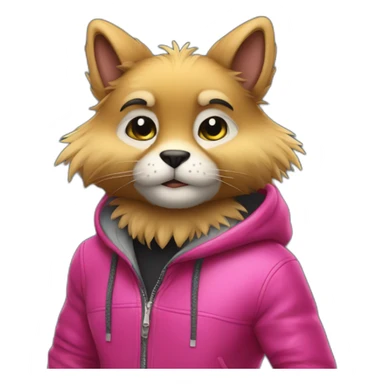 Furry posing in casual latex clothing fashion sticker