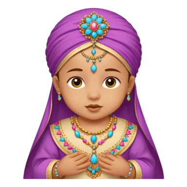  baby, dressed in colorful ghalibiya with delicate decorations sticker