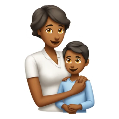 woman fox taking care of her son and telling her husband she love him sticker