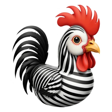 rooster zebra sticker