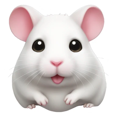 White hamster with pink love heart emoji  sticker