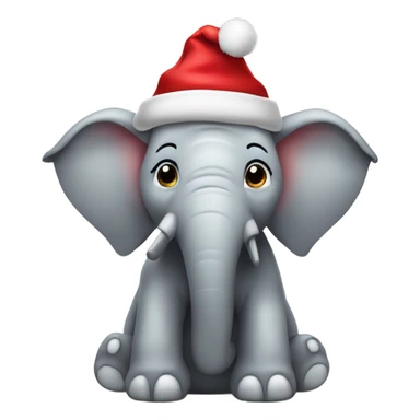 Elefante con gorro navideño  sticker