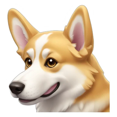 Golden corgi husky ghost lol sticker