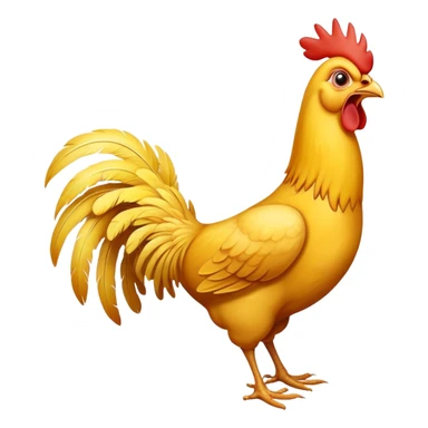long neck yellow chicken shouting sticker