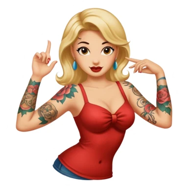 in arm pin-up tattoo all-over sticker