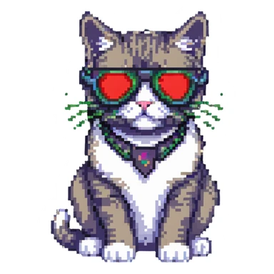 cool cat with laser glasses sticker