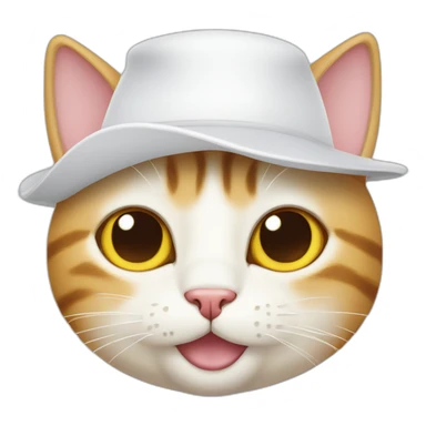 cat with a white hat winking sticker