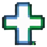 Pixel art with exactly two X characters and one 1 arranged as X1X sticker