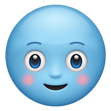 light blue AI emoji, simple and friendly sticker