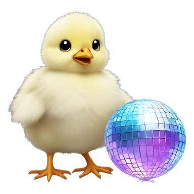 Baby chick with disco ball sticker