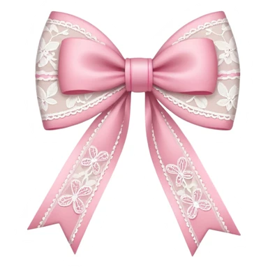 white pink lace bow sticker