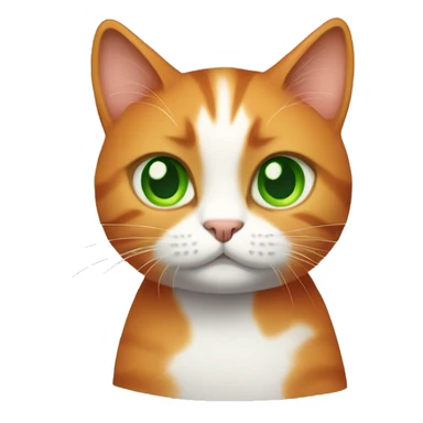 Darker orange cat with green eyes, shrug sticker