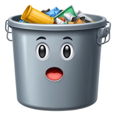  garbage bin, without recycle symbol sticker