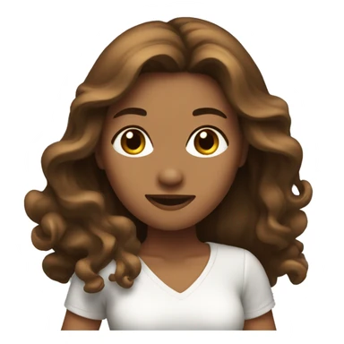 Woman long brown hair dancing  sticker