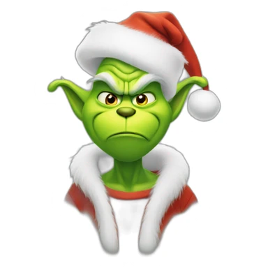 Grinch greeting with his hand on head sticker