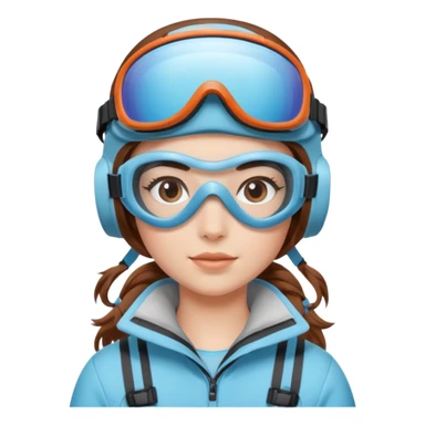 Girl with light blue ski goggles  sticker