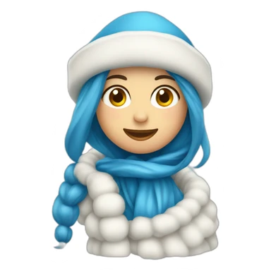 Estrellita azul con gorro de navidad sticker
