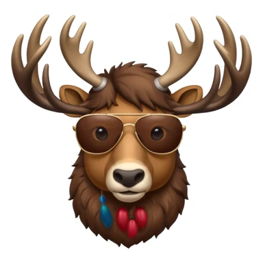 Caribou wearing shades  sticker