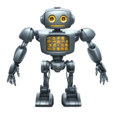 a high-tech metal robot with eigth arms sticker