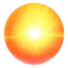 realistic sun without face, just a glowing orb with rays sticker
