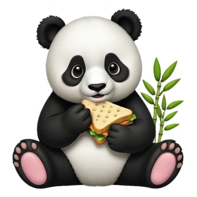 Panda eating sandwiches  sticker