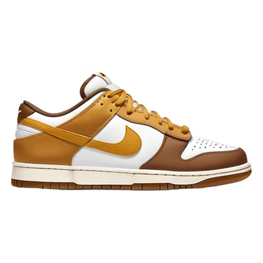 Nike Dunk Low Curry, beige and brown tones with tan accents, basketball sneaker sticker