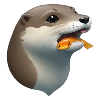 loutre qui mange du poisson sticker