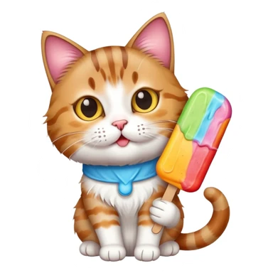 Cat with popsicle  sticker
