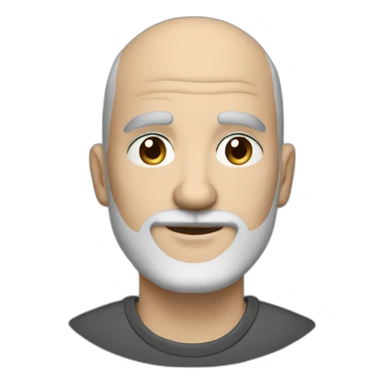 slightly older bald guy with blue eyes and dark grey beard and small eyebrows sticker