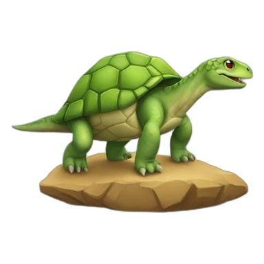 Tortue sur un dinosaure sticker